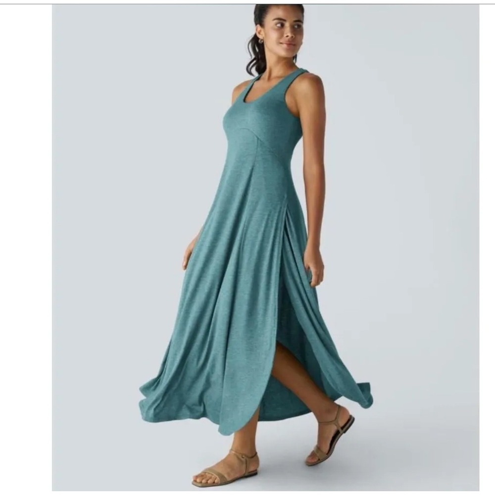 HALARA Teal Maxi Dress NWT - Picture 3 of 8